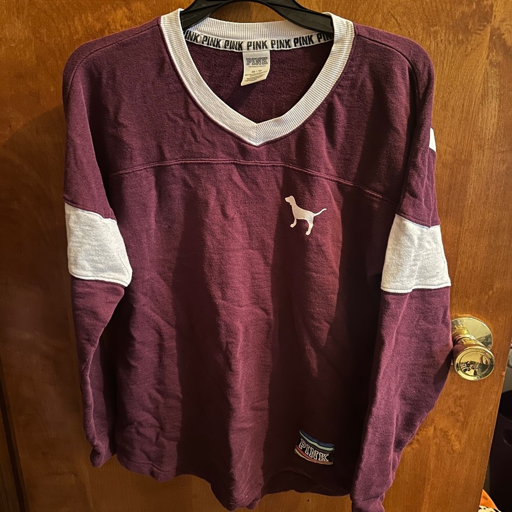 PINK/ VS maroon spirit jersey
